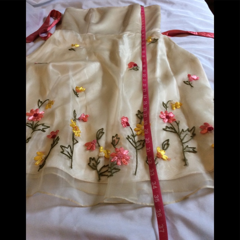 Spenser Jeremy Strapless Cream Floral Dress Sz 10 - Picture 15 of 15